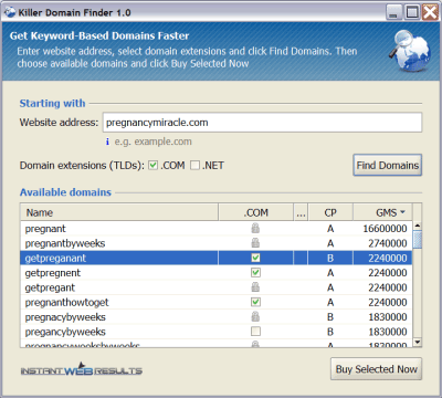 Domain Finder - Java Swing, SwingX,
JGoodies, SAF, Client, Software
